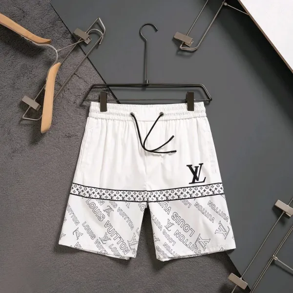 Louis Vuitton Monogram Print Swim Shorts White - 1