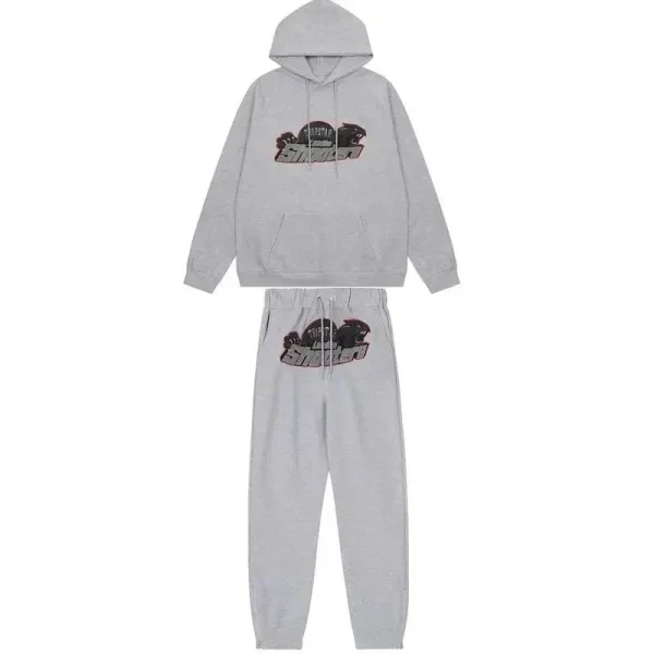 Imposter London Panther Graphic Hoodie and Sweatpants Set Gray - 1