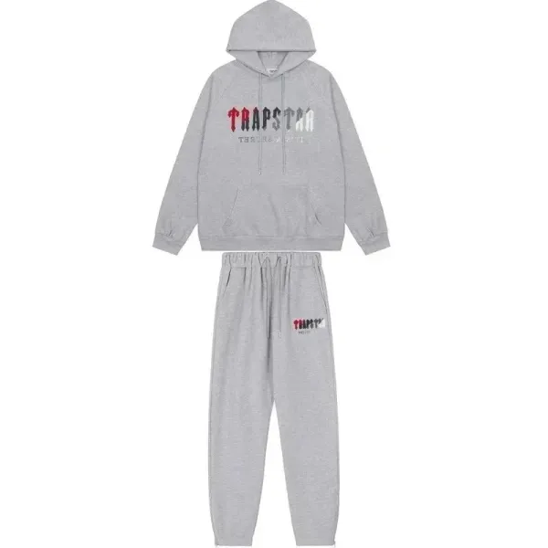 Trapstar Gray Logo Hoodie and Sweatpants Set - 1