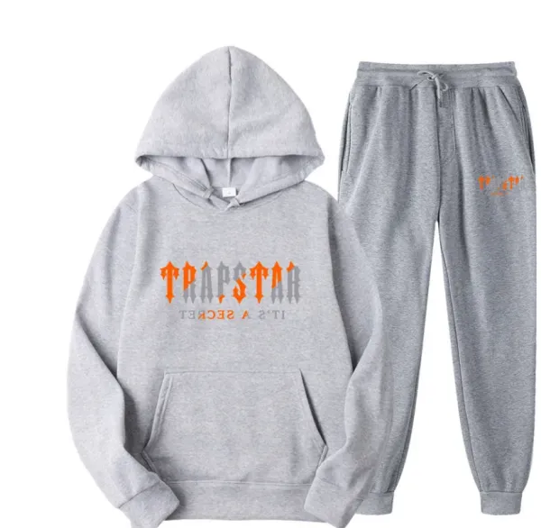 Trapstar Gray Hoodie and Sweatpants Set - 1