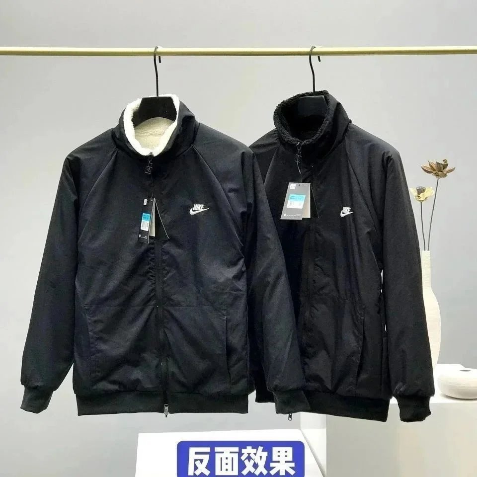 Nike Sherpa Fleece Jacket Black/White Outerwear - 4
