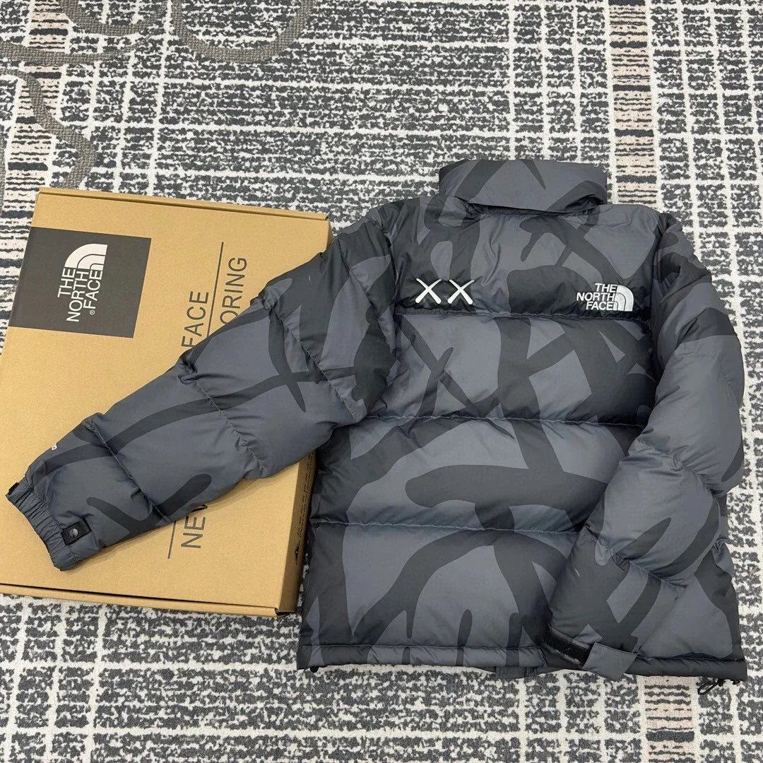 The North Face x KAWS Nuptse Jacket White Gray Camo Down-Jacket - 6