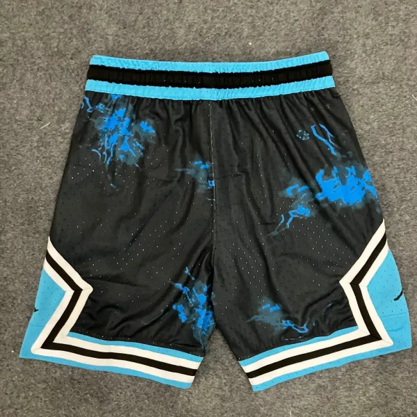 Nike Basketball Shorts Black Cyan Splatter Mesh Shorts - 1