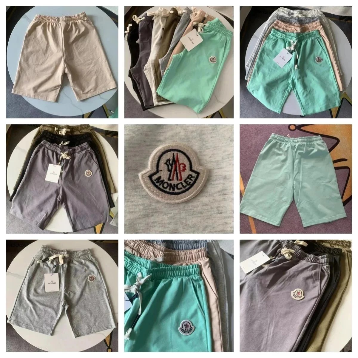 Moncler Logo Patch Shorts Gray - 2