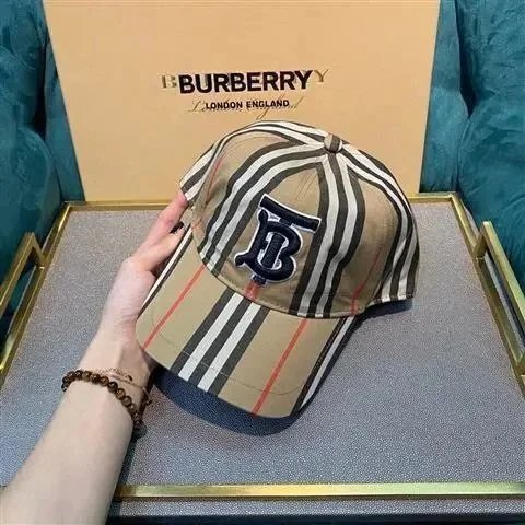 Burberry Classic Check Baseball Cap Beige Plaid - 9