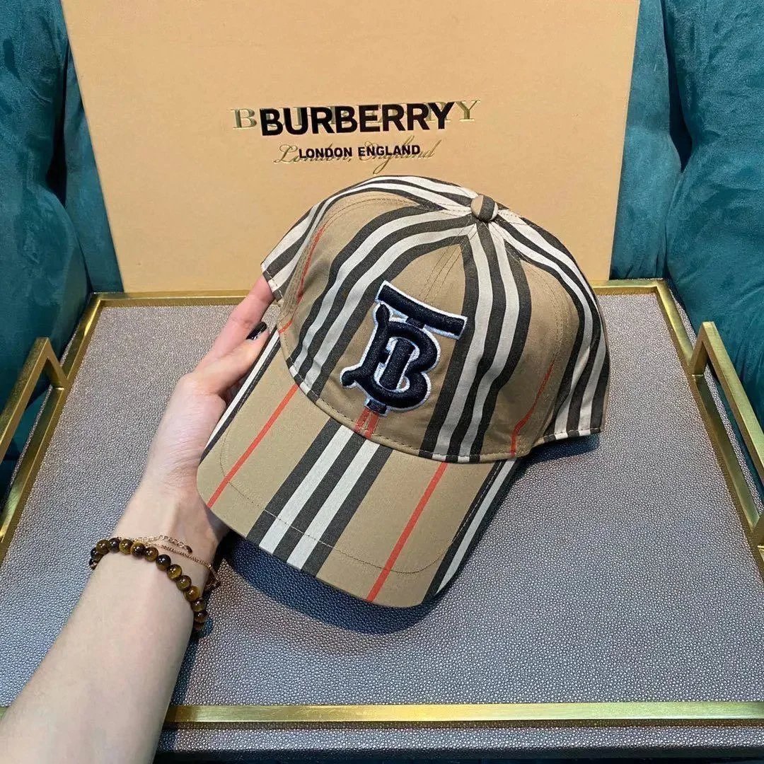 Burberry Classic Check Baseball Cap Beige Plaid - 11
