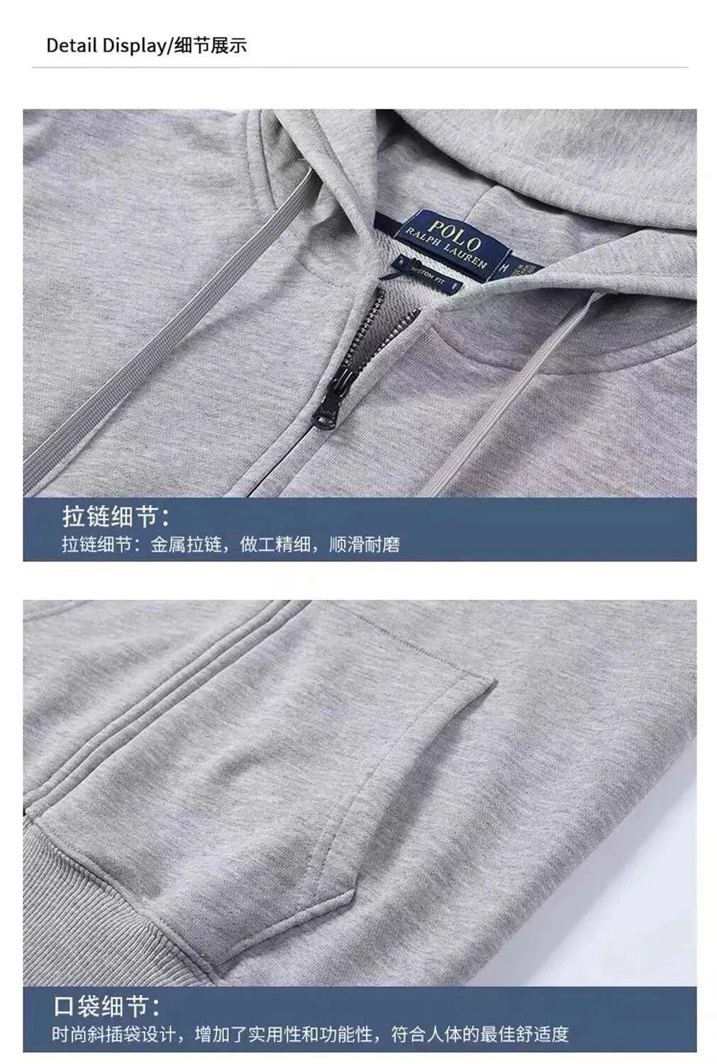 Polo Ralph Lauren Classic Hoodie Charcoal Gray Hoodie - 5