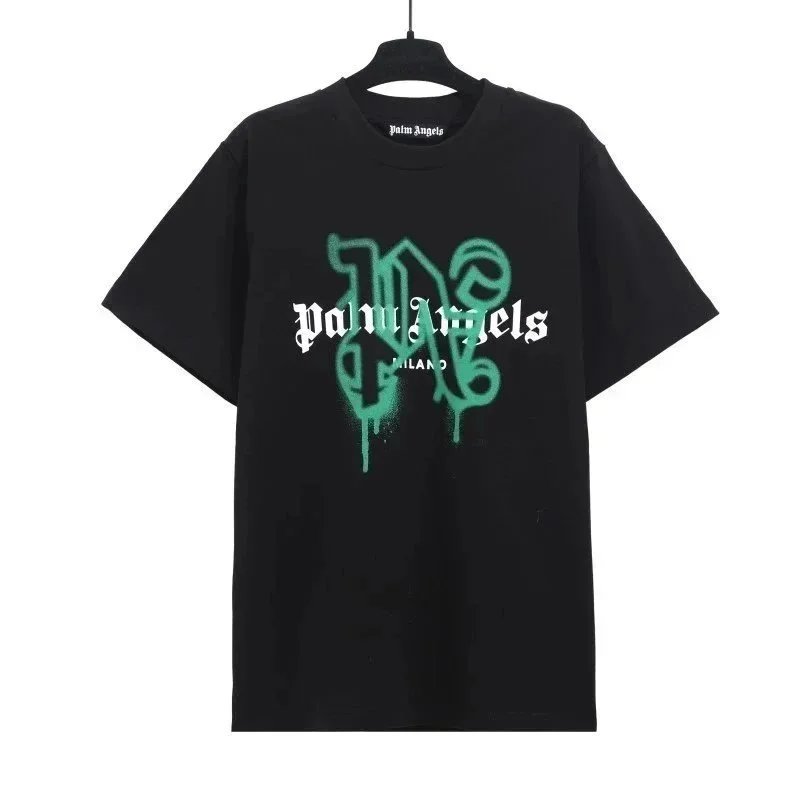 Palm Angels Spray Paint Logo Black T-Shirt - 10