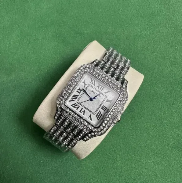 Cartier Panthère de Cartier Full Pave Diamond Silver Dial Mechanical Watch - 1