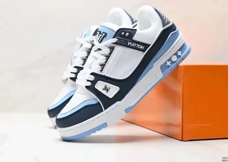 Louis Vuitton LV Trainer Low Sneakers White Navy Blue