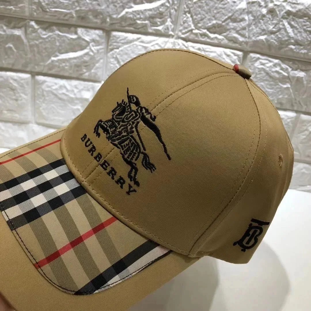 Burberry Classic Check Baseball Cap Beige Plaid - 4