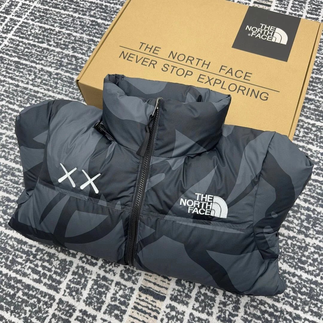 The North Face x KAWS Nuptse Jacket White Gray Camo Down-Jacket - 9