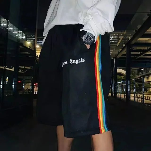 Angels Yellow Track Shorts with Side Stripes - 4