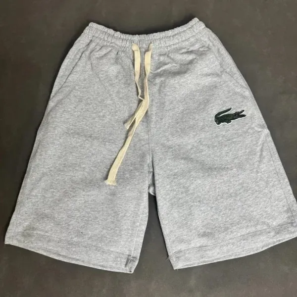 Lacoste Classic Croc Embroidered Sweat Shorts Gray - 1