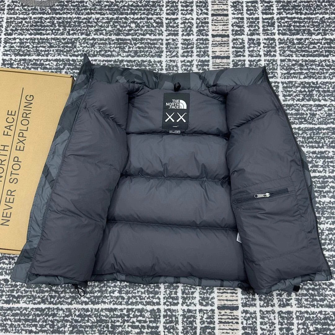 The North Face x KAWS Nuptse Jacket White Gray Camo Down-Jacket - 7