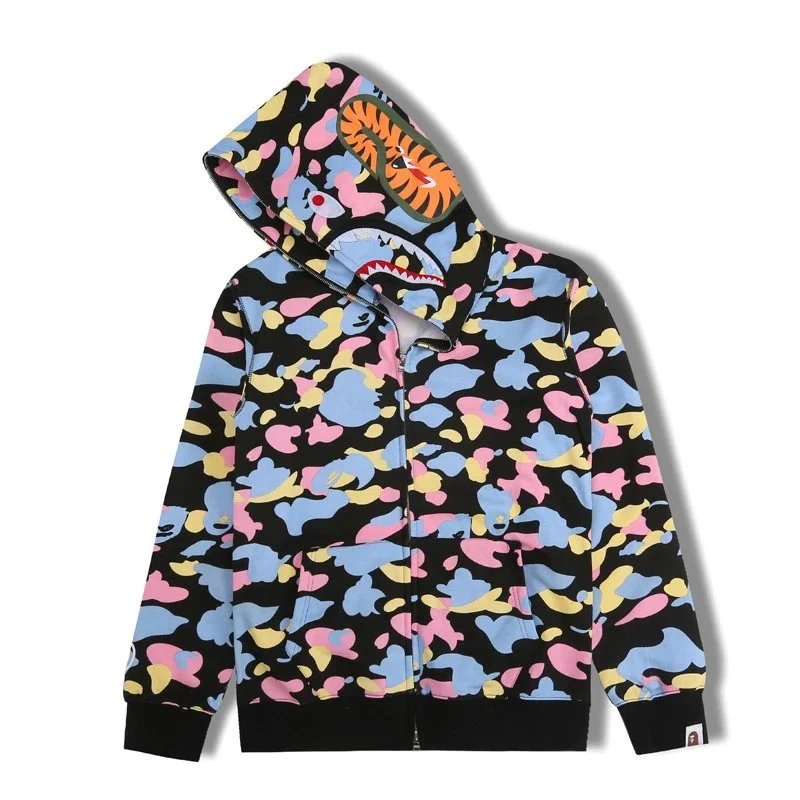 A Bathing Ape Shark Camo Full-Zip Hoodie Multicolor - 1