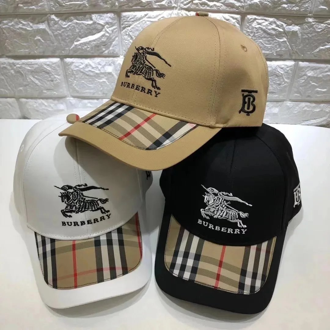 Burberry Classic Check Baseball Cap Beige Plaid - 2