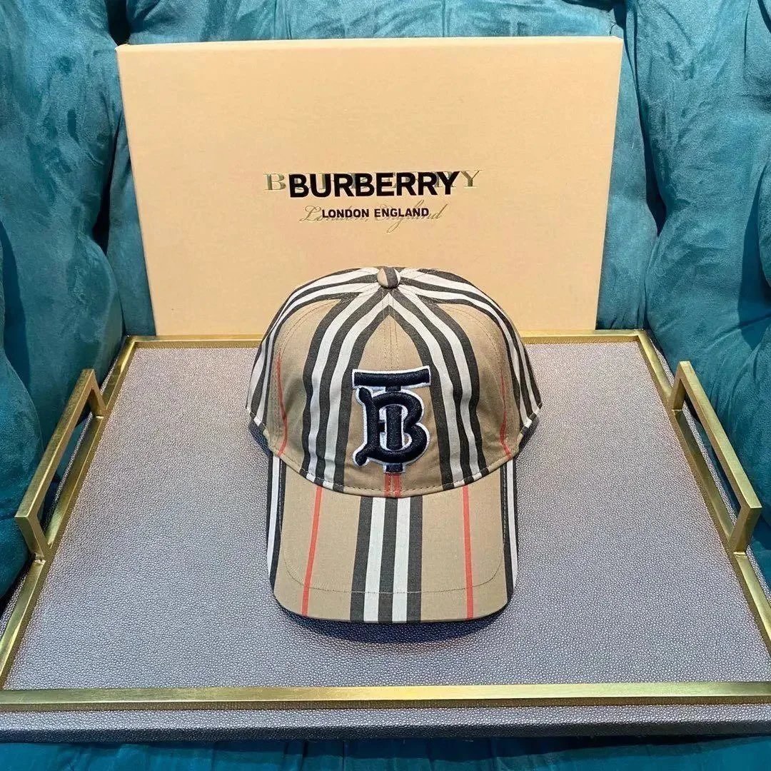 Burberry Classic Check Baseball Cap Beige Plaid - 10