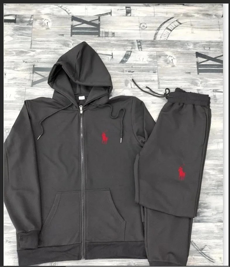 Ralph Lauren Polo Pony Black Full-Zip Hoodie and Sweatpants Set - 8