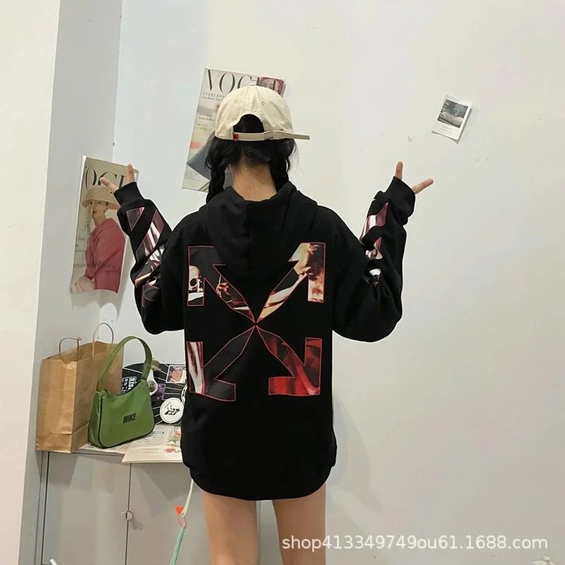 Off-White Diagonal Arrow Zip-Up Hoodie White - 8