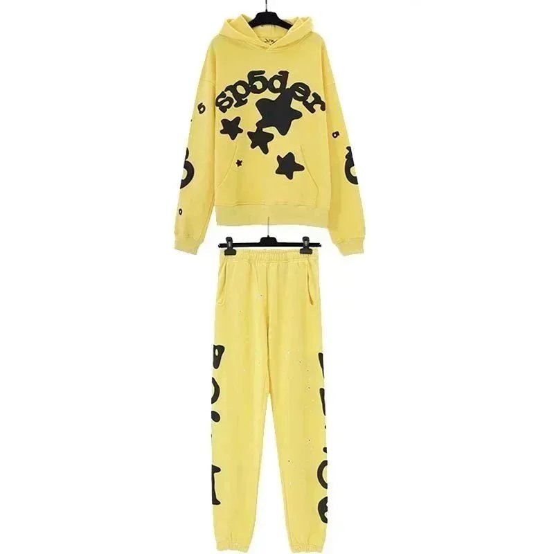 Pink! Spiderweb Graphic Hoodie and Sweatpants Set Pink - 7