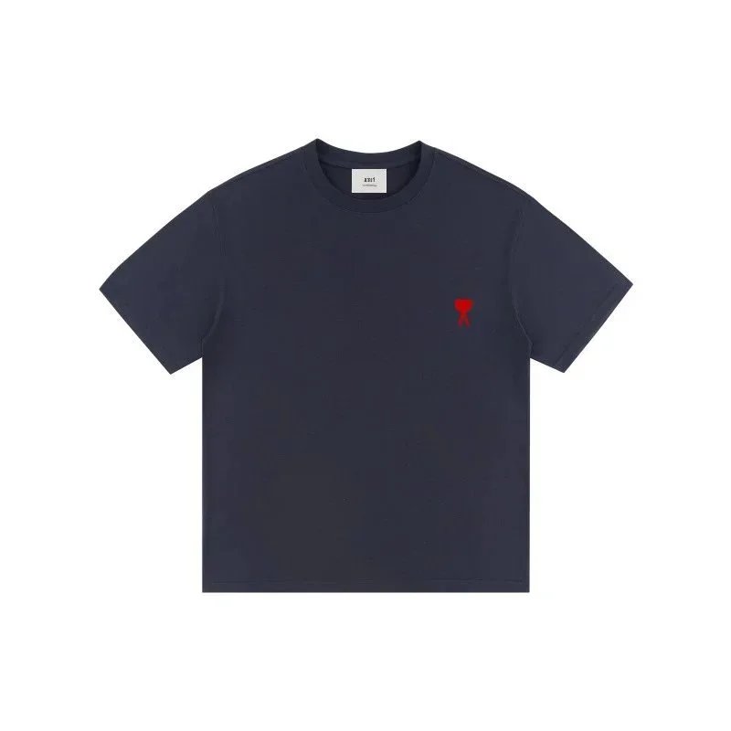 Ami Paris Heart Logo Olive Green T-Shirt - 11