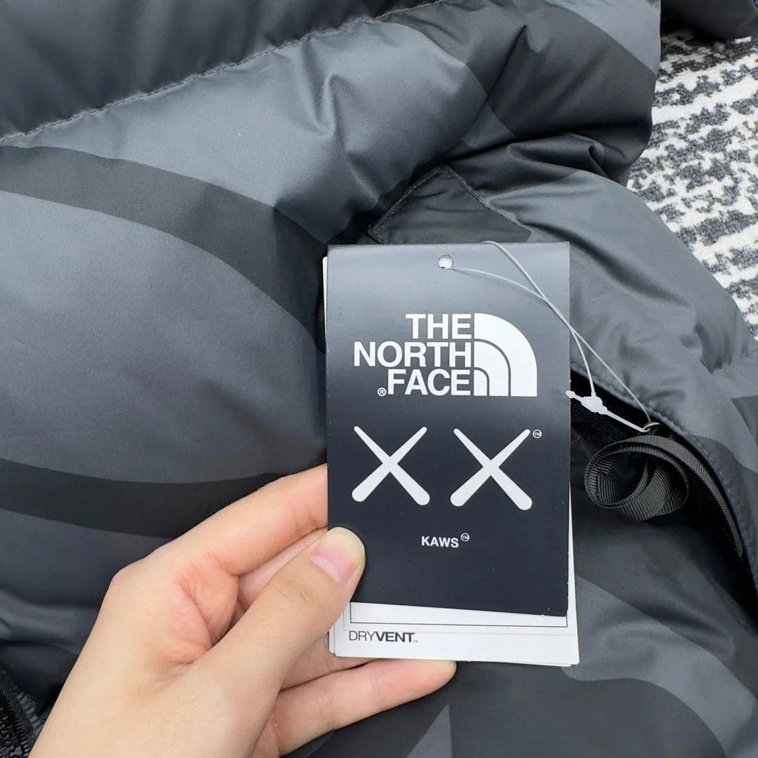 The North Face x KAWS Nuptse Jacket White Gray Camo Down-Jacket - 10