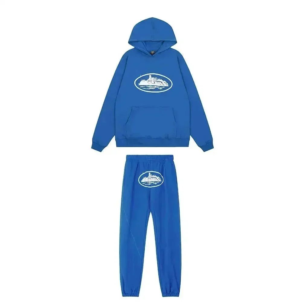 Design Cruise Ship Graphic Hoodie and Sweatpants Set Burgundy Casual-Set - 11