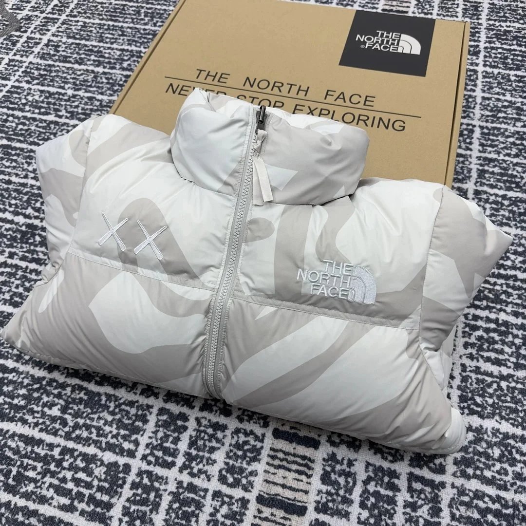 The North Face x KAWS Nuptse Jacket White Gray Camo Down-Jacket - 4