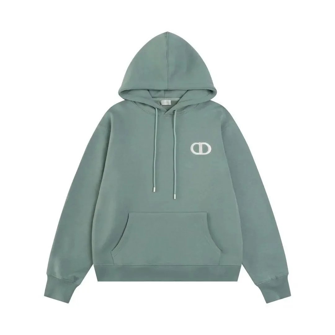 Dior CD Logo Embroidered Heather Gray Sweatshirt - 6