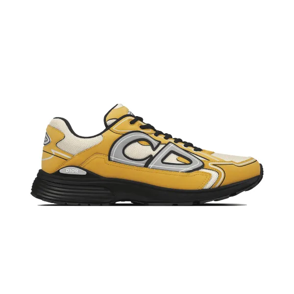 Dior B23 Yellow CD Logo Sneakers - 1