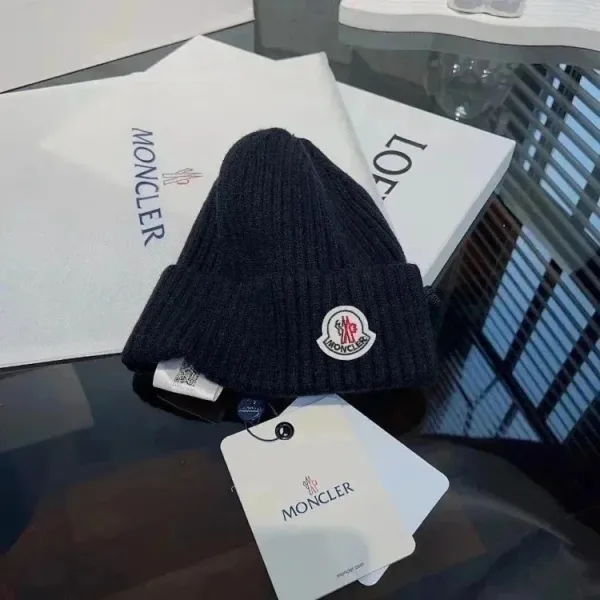 Moncler Beanie Navy Knit Hat - 1