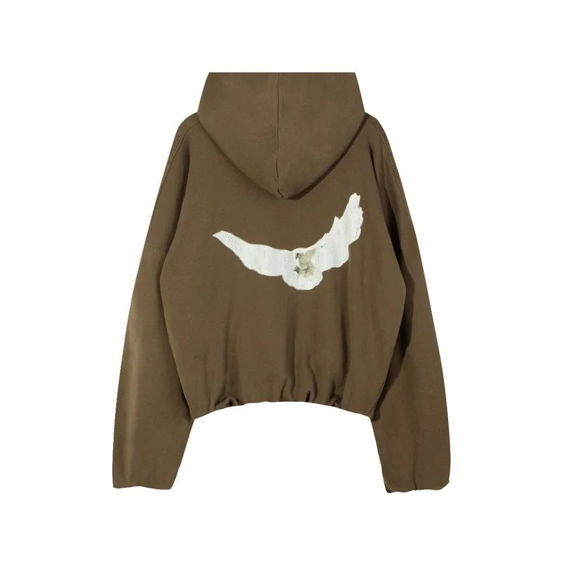 Saint Tears Dove Embroidered Cropped Hoodie Black - 8