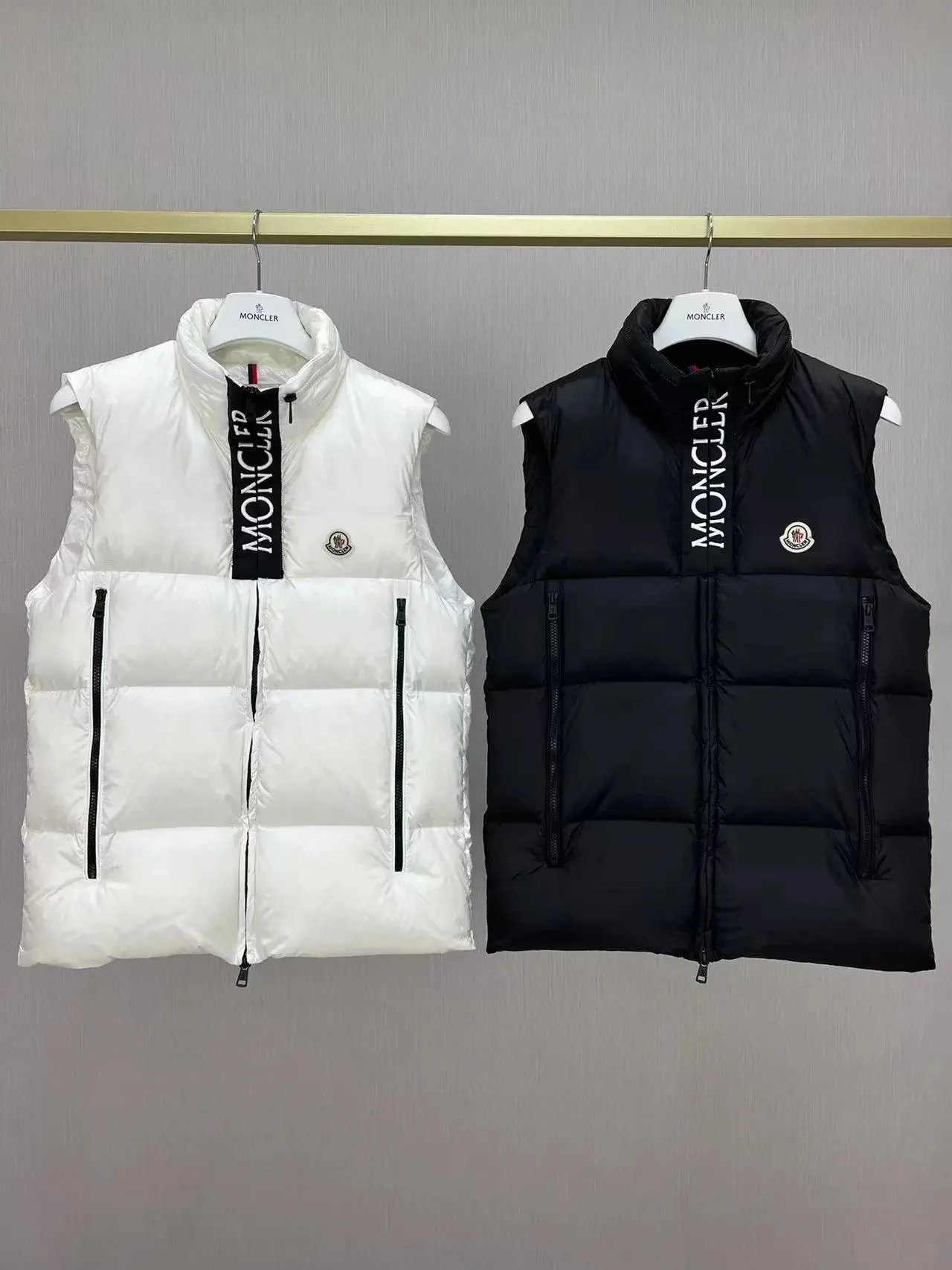 Moncler Logo Zip-Up Down Vest