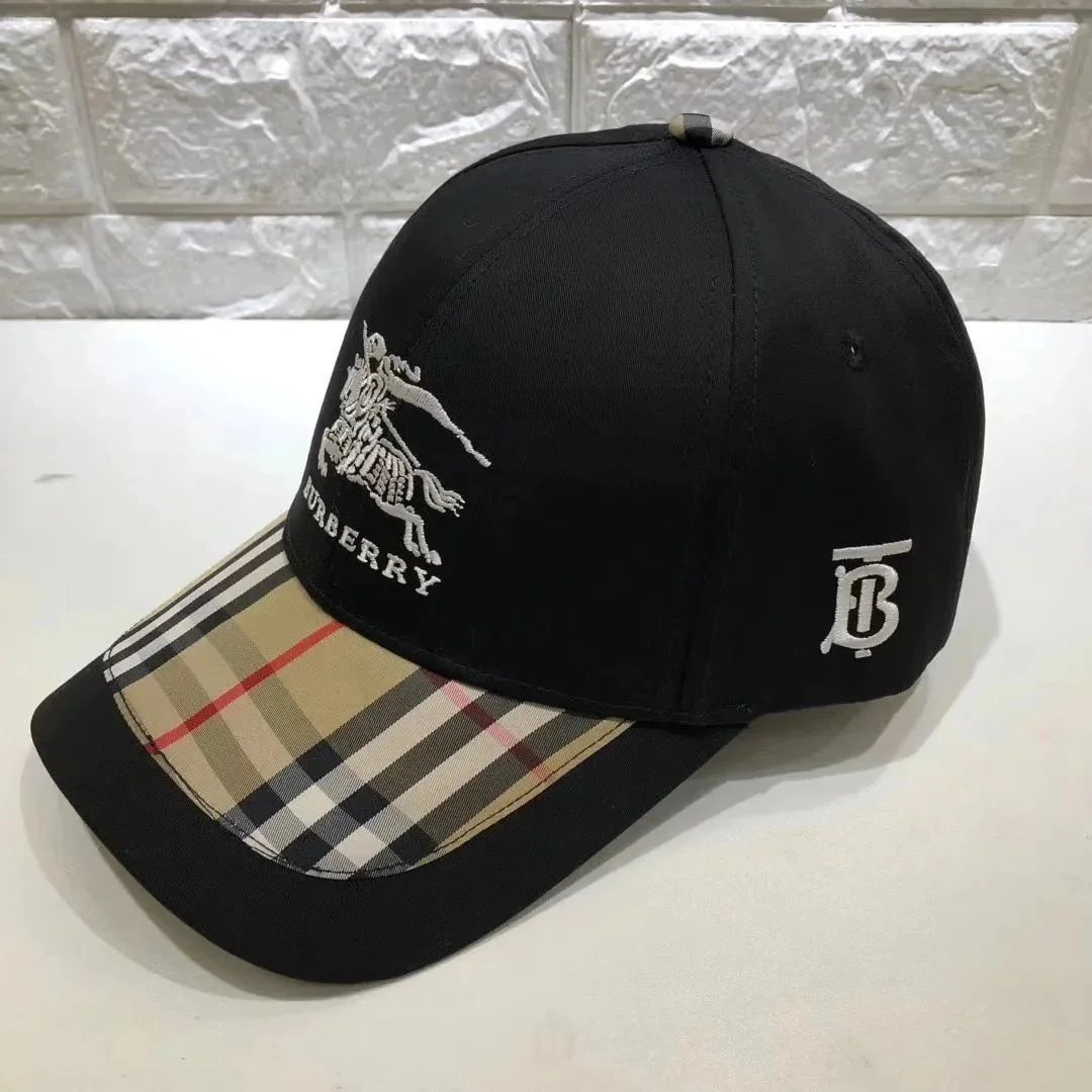Burberry Classic Check Baseball Cap Beige Plaid - 5