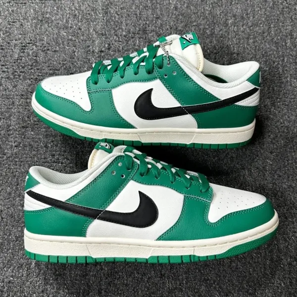 Nike Dunk Low Pine Green White Sneakers - 1