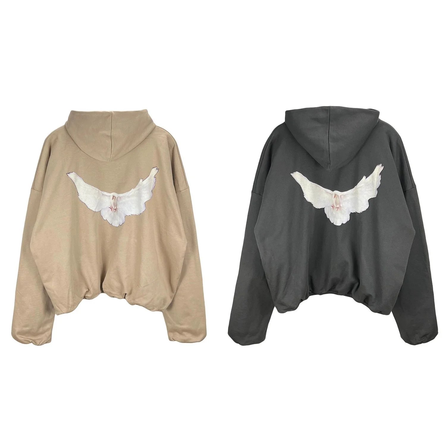 Saint Tears Dove Embroidered Cropped Hoodie Black - 5