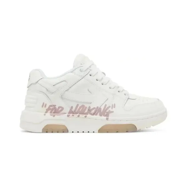 Off-White Diagonal Arrow 'For Walking' White Sneakers - 1
