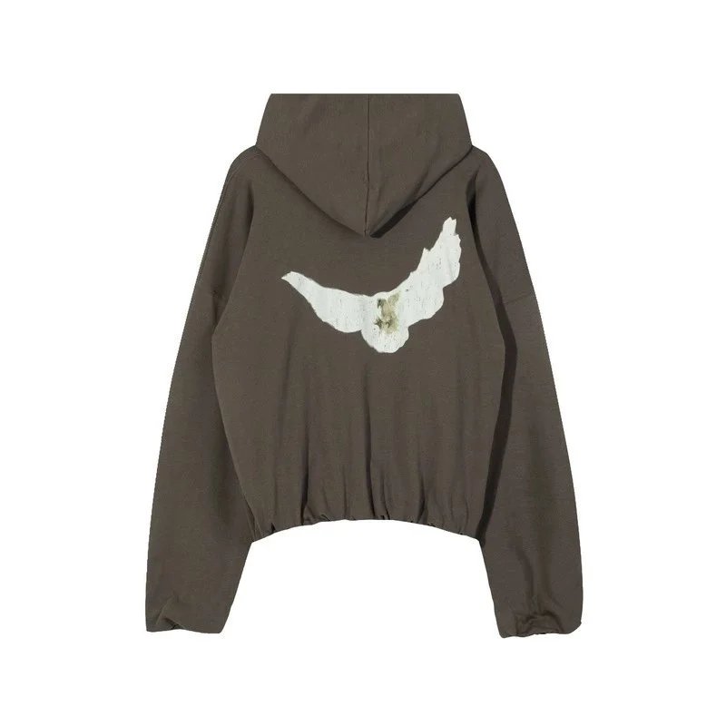 Saint Tears Dove Embroidered Cropped Hoodie Black - 10