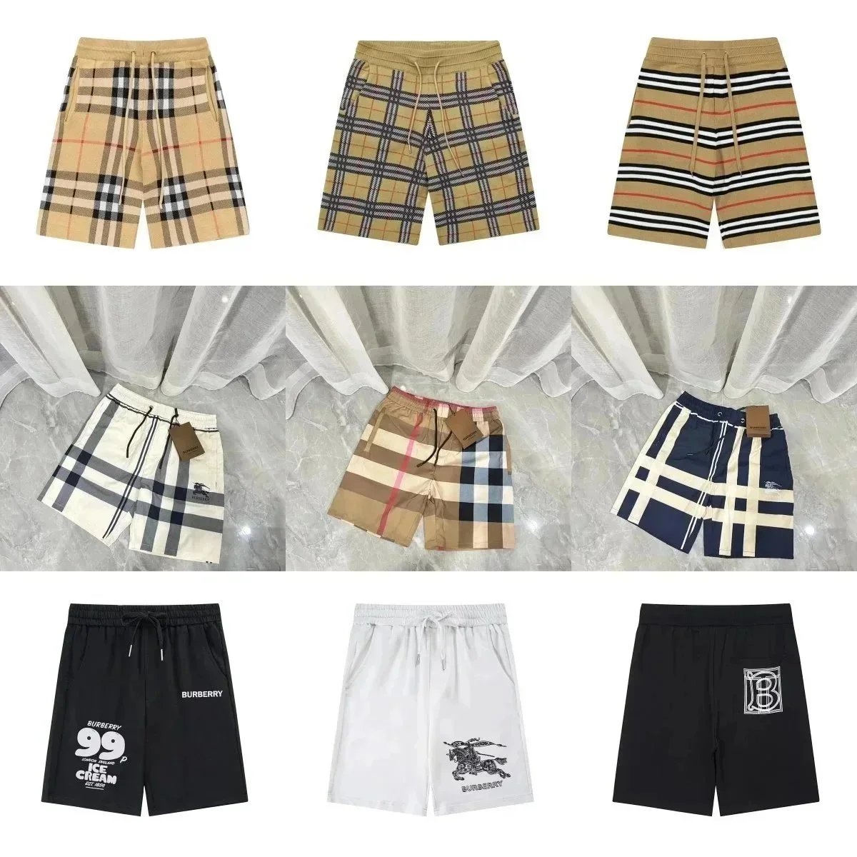 Burberry Check Pattern Shorts Multi-Style