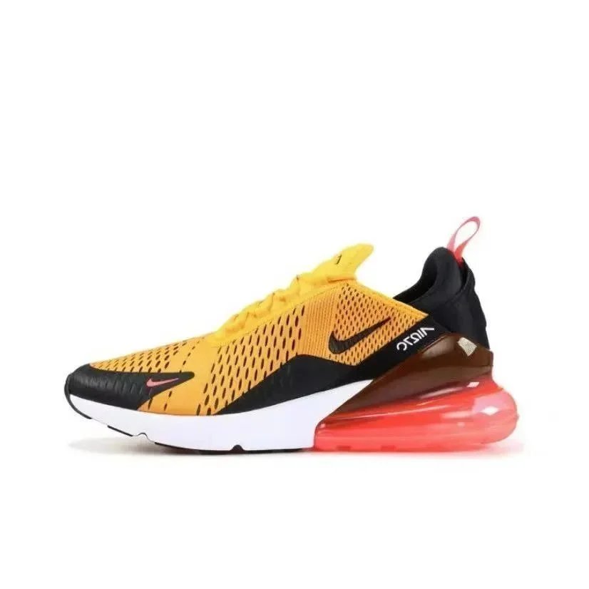 Nike Air Max 270 React Yellow Black Orange Running Shoes - 1
