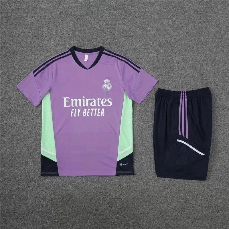 Adidas Real Madrid Training Kit Navy Orange White Jersey and Shorts Set - 6