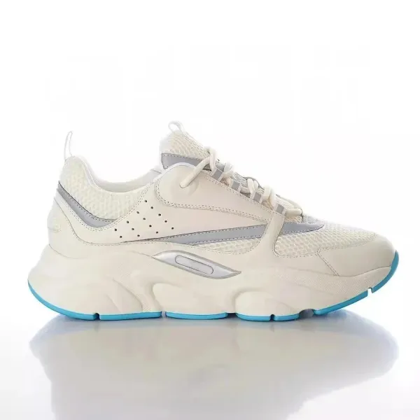 Dior B23 Low White and Blue Chunky Sneakers - 1