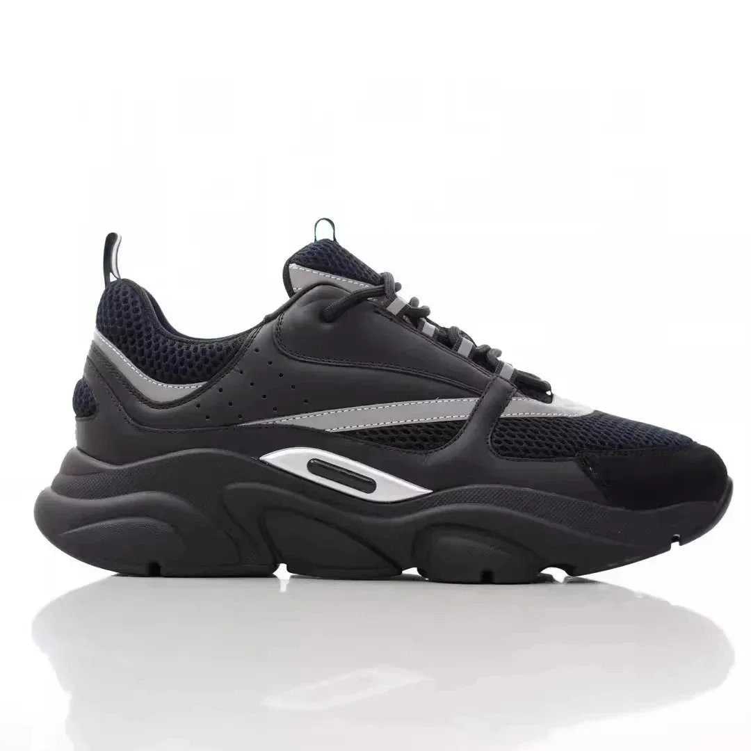 Dior B23 Low Black Silver Chunky Sneakers - 3