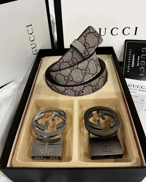 Gucci GG Marmont Interchangeable Belt with Gold and Silver Buckles - 6