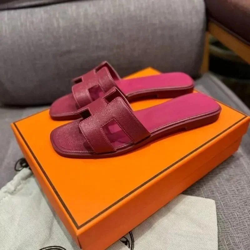 Hermès Oran Slide Sandals Magenta Pink Slippers