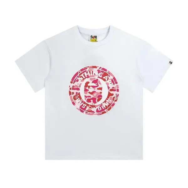 A Bathing Ape x Busy Works Pink Camo Circle Logo T-Shirt - 1