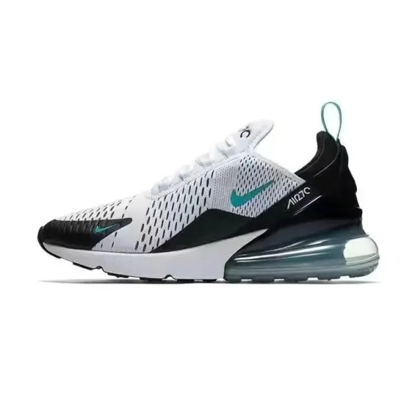 Nike Air Max 270 White/Black/Turquoise Running Shoes - 1
