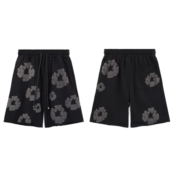 Gallery Dept. Scrunchie Print Drawstring Shorts Black - 1