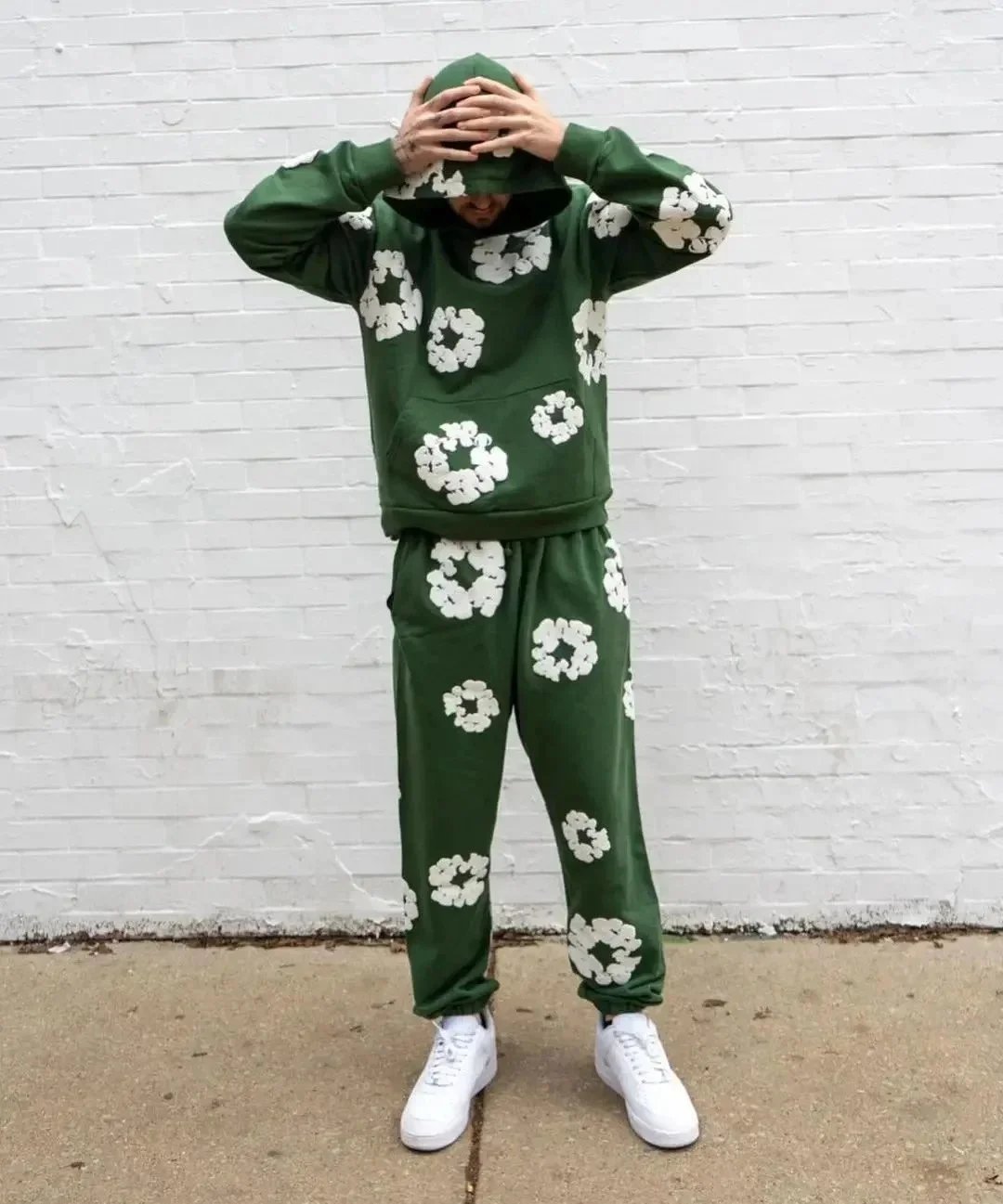 Design Floral Print Purple Sweatpants - 8
